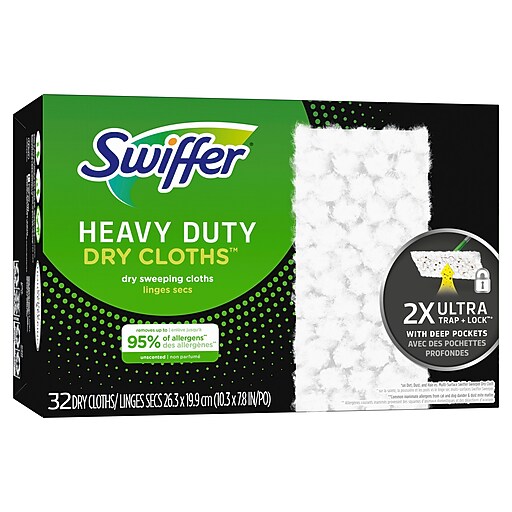 Swiffer Sweeper Heavy Duty Dry Sweeping Cloths, 32/Pack (77198) Staples