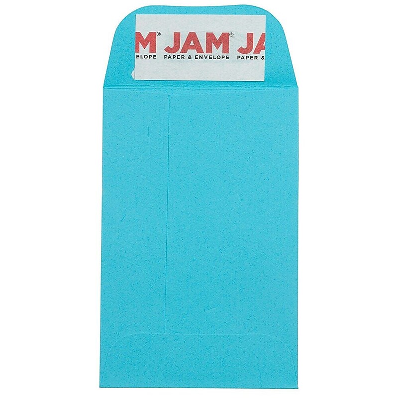 JAM Paper Self Seal #1 Coin Business Envelopes, 2 1/4" x 3 1/2", Blue, 100/Pack (218947509D) image 1