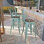 Flash Furniture Blake Contemporary Metal Vertical Back Barstool, Mint Green, 4-Pieces/Pack (4ET353430MINTW)~#|#~E9E76384-A73F-4326-825DBB7FD2DEED35_sc7