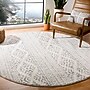 Safavieh Tulum Collection 8' Round Indoor Area Rug, Machine Made, Ivory/Grey (TUL272A-8R)~#|#~E9E9CC9A-B8B9-4BF2-8FC3B08C4C4F07DA_sc7