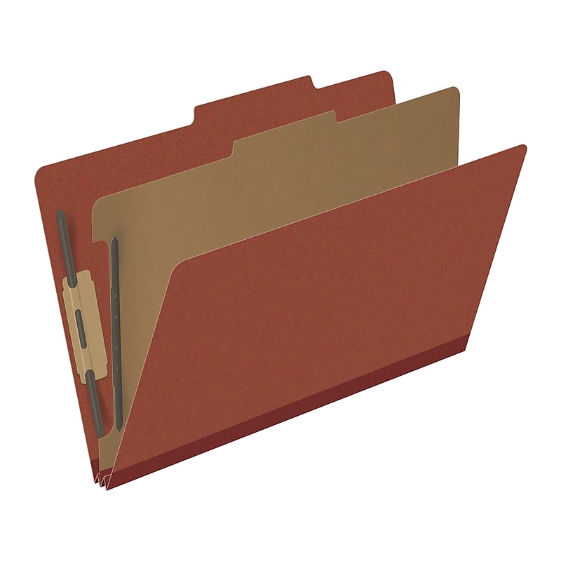 Medical Arts Press Pressboard Classification Folder, 1 Divider, 2" Expansion, Legal Size, Red, 10/Box (DV-T52-14-3RED) image 1