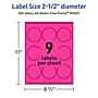 Avery Laser/Inkjet Round Multipurpose Labels, 2.5" Dia., Neon Magenta, 360/Pack (94502)~#|#~E9EB35B8-A27A-4E0D-85A0E57BAB7E9E59_sc7