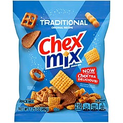 Chex Mix Traditional Savory Snack Mix, 1.75 oz., 60 Bags/Pack