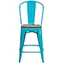 Flash Furniture Blake Contemporary Metal Vertical Back Counter Height Stool, Crystal Teal-Blue, 4-Pieces/Pack (4ET353424CBW)~#|#~E9F12566-1C5F-4814-A5928497AA2C13E0_sc7