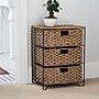 Household Essentials 3 Drawer Wicker Storage Unit with Handwoven Seagrass and Curved Metal Feet, Natural (HHML-5715)~#|#~EA02D265-EA46-4720-B17C97AB623378B0_sc7