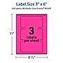 Avery Laser/Inkjet Rectangle Multipurpose Labels, 3" x 6", Neon Magenta, 240/Box (94249)~#|#~EA06CEAF-4A07-47BE-8F3C136E39D6D5AF_sc7