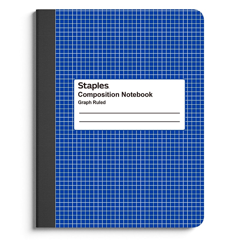 Staples 1-Subject Composition Notebook, 7.5" x 9.75", Graph Ruled, 80 Sheets, Blue/White (ST55070C) image 1