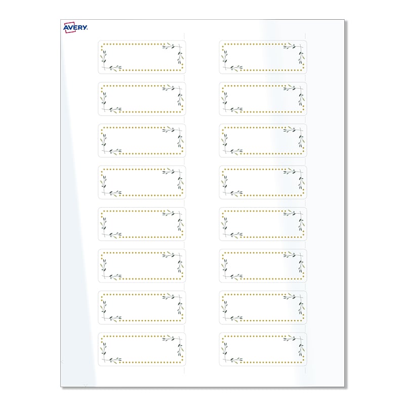Avery Laser/Inkjet Rectangle Multipurpose Labels, 1" x 2-5/8", White, 160/Pack (S00-D2R) image 1