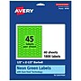 Avery Laser/Inkjet Multipurpose Decorative Edge Labels, 0.5" x 2.5", Neon Green, 1800/Pack (94749)~#|#~EA144575-7380-4C7A-907F37FA94248B55_sc7