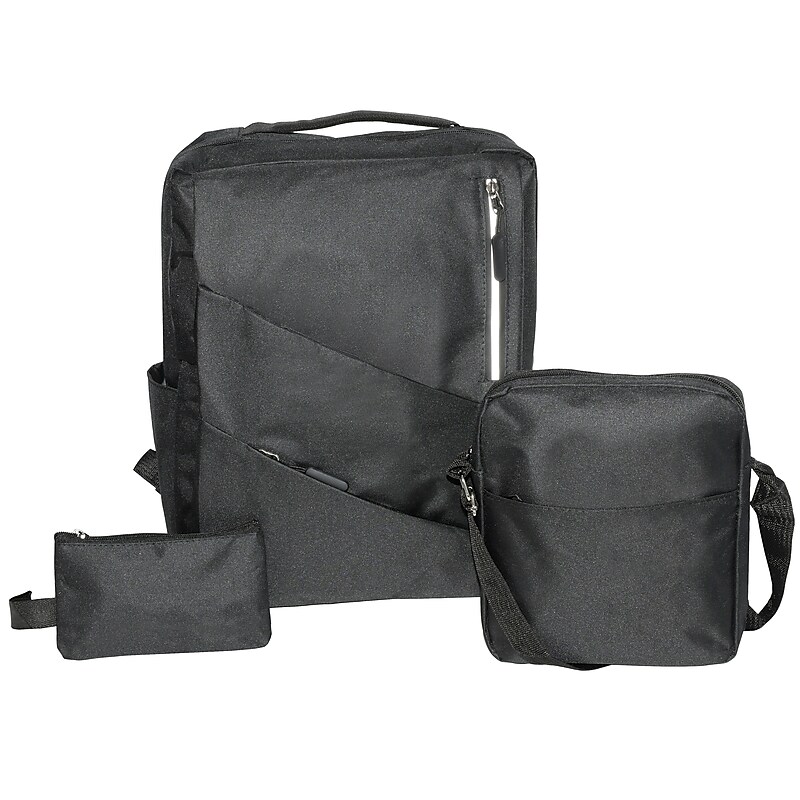 Club Rochelier 3-Piece Laptop Backpack Set, Large, Black (CBM9010013_BLK) image 1