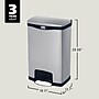 Rubbermaid Slim Jim Stainless Steel Front Step-On Trash Can with Single Rigid Plastic Liner, 13 Gallons (1901992)~#|#~EA21CE75-3589-44FF-926AF68BF94237D0_sc7