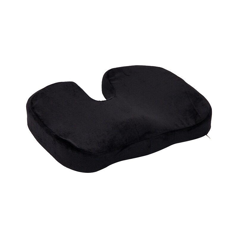 Mind Reader Memory Foam Office Chair Ergonomic Orthopedic Cushion, Black (SEACUSH-BLK) image 1