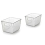 Azar Displays Diamond Pattern Storage Bins, 6" x 7.75", Clear, 2/Pack (556913-2PK)~#|#~EA274553-363E-46AB-A2DBA8D2D335BB43_sc7