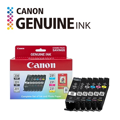 Canon PGI-230/CLI-231 Pigment Black/Black/Gray/Cyan/Magenta/Yellow Standard Yield Ink Cartridges, 4″ x 6″ Photo Paper, 6/Pack Sansujyuku sansujyuku.com