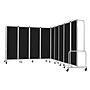 National Public Seating Robo Series 9-Panel Folding Mobile Room Divider, 72"H x 210"W, Black Fabric (RDG6-9PT10)~#|#~EA28C2E9-DEBC-449D-A6EA60EC2438A56D_sc7