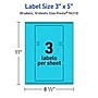 Avery Printable Rectangle Multipurpose Labels, 3" x 5", Bright Blue, 30/Pack (94213)~#|#~EA3AC5A5-61C7-4803-9CFADDDD25BB825C_sc7