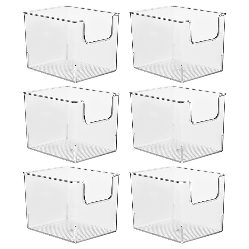 iDESIGN Small Stackable Plastic Storage Bin, Clear, 6/Pack (08754MDK) image 1