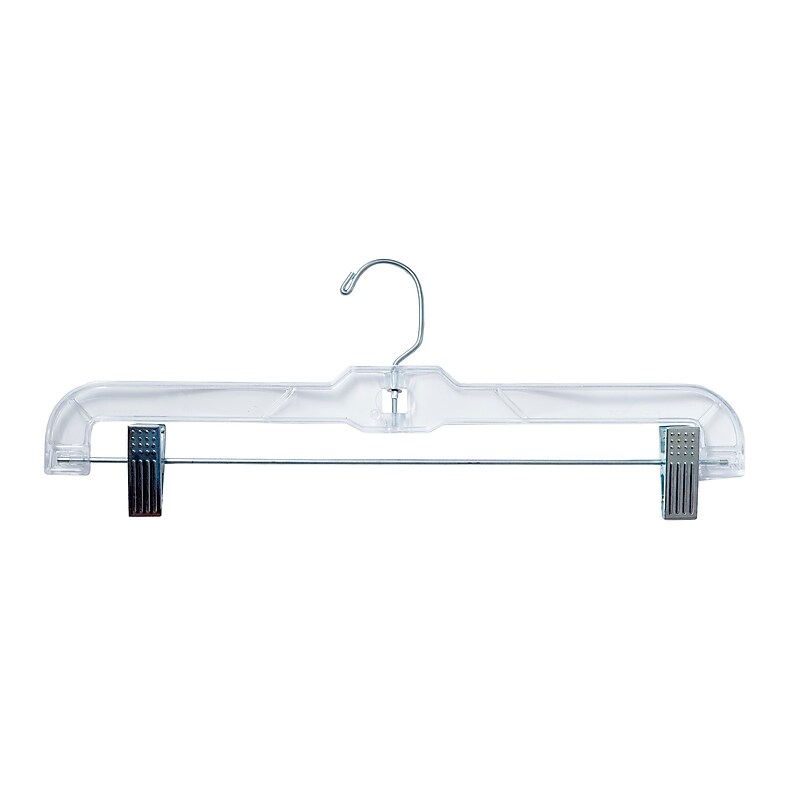 Nahanco 14.25" Plastic Heavy Weight Skirt/Slack Hanger, Clear, 100/Box (600RC) image 1
