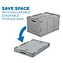 Mount-It! 68.68 Quart Folding Storage Crate with Hinged Lid, Plastic, Gray (MI-908)~#|#~EA459ED4-FE72-426C-A56C0FEB78868C48_sc7