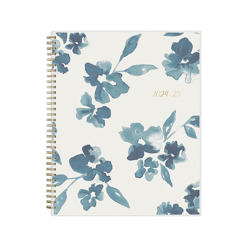 2024-2025 Blue Sky Bakah Blue 8.5" x 11" Academic Weekly & Monthly Planner, Plastic Cover, Blue/White (131951-A25) image 1