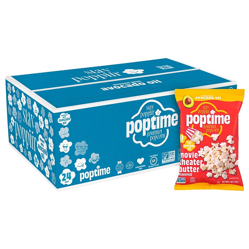 Poptime Avo Movie Theater Butter Popcorn, 1 oz., 24/Pack (220-02883) image 1