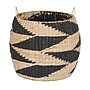 Household Essentials Large Round Woven Basket with Handles in Handwoven Cattail and Paper Fibers, Natural/Black (HHML-6704)~#|#~EA4E713B-DD6C-4C15-BCD41411D434F76F_sc7