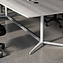 Bush Business Furniture 96W x 42D Boat Shaped Conference Table with Metal Base, Platinum Gray (99TBM96PGSVK)~#|#~EA5439C4-E2FB-42FB-A685776B66B4E1B2_sc7