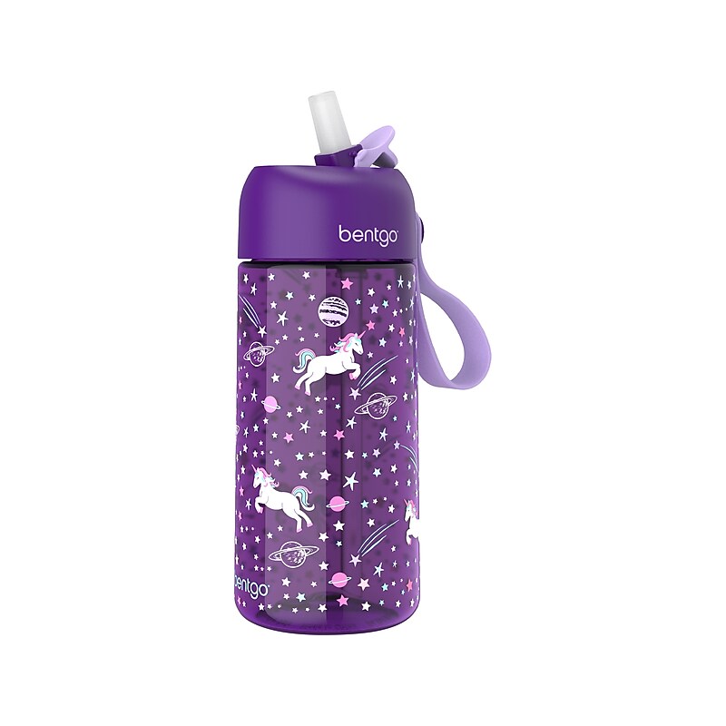 bentgo Kids Unicorn Plastic Water Bottle, 15 oz. (BGKDCP1-UNI) image 1