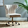 Karat Home Armless Polyester Swivel Task Chair, Tan (OFM0001-TAN)~#|#~EA5EB9E8-179B-4917-A4C7B3A4305FA7DA_sc7
