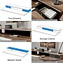 Huanuo 55"W Electric Rectangular Adjustable Standing Desk with Riser and Drawers, Walnut (HNESD101WN)~#|#~EA670D0C-8FC2-4463-800F56C5FA98BA06_sc7