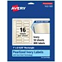 Avery Pearlized Ivory Rectangle Multipurpose Labels, 1" x 2-5/8", Ivory, 800/Box (94201)~#|#~EA6768BA-3AF5-4E05-ADCADF76DAFBEE3A_sc7