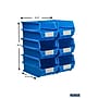 Triton Products LocBin Stackable Storage Bin, 7" x 8.25"x 14.75", Blue, 6/Pack (3-240B)~#|#~EA6819C1-DA8B-4010-992ED8B145EA6A83_sc7