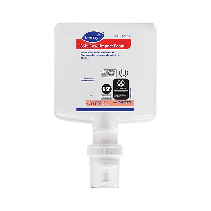 Diversey Softcare Foam Sanitizer Refill, 1200 mL., 6/Carton (100907873) image 1