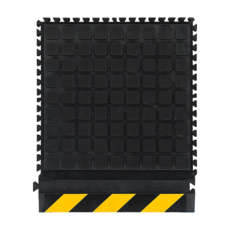 M + A Matting Hog Heaven 18" Modular Tile Anti-Fatigue Mat, 1.5' x 1.82', Yellow Side (447104100) image 1