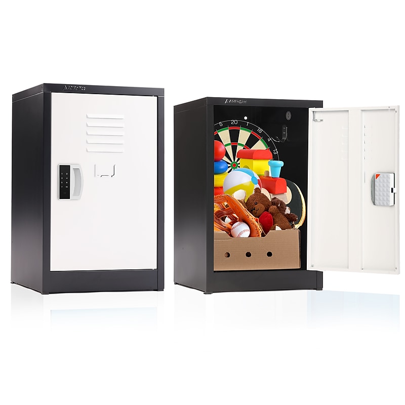 AdirOffice 24"H Single Tier Black/White Storage Locker (ADI629-02-B-W-DL) image 1