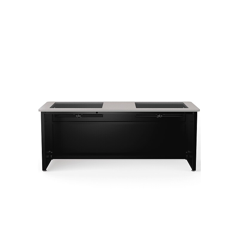 VersaDesk 72"W Downview Computer Desk, Grey/Black (DV7230-BG) image 1