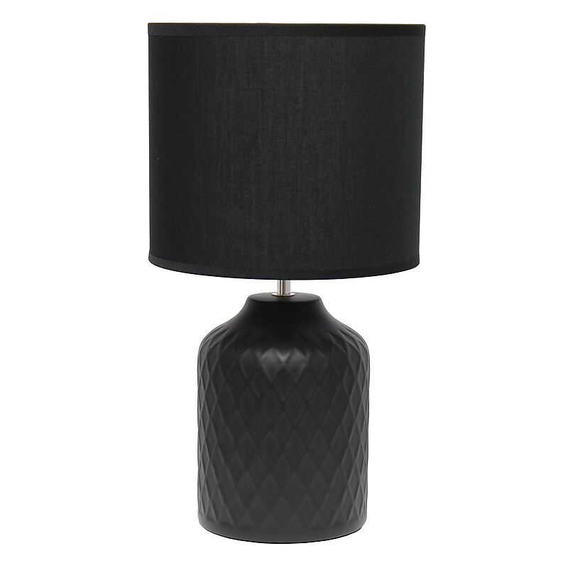 Simple Designs Touch of Chevron 17.25" LED Table Lamp, Black (LT2122-BLK) image 1