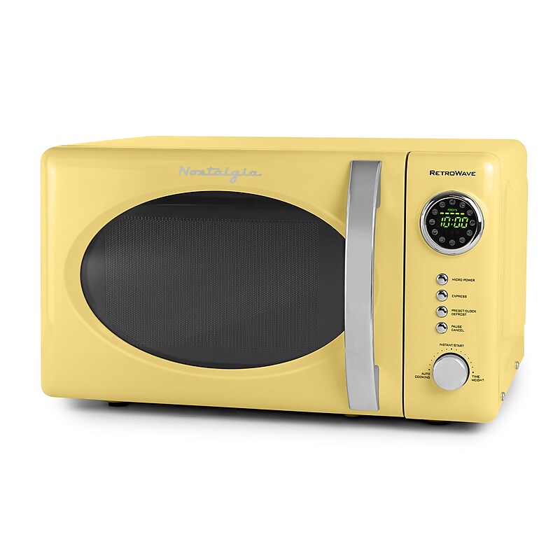 Nostalgia Retro 0.7 Cubic Foot Countertop Microwave, Yellow (NRMO7YW6A) image 1