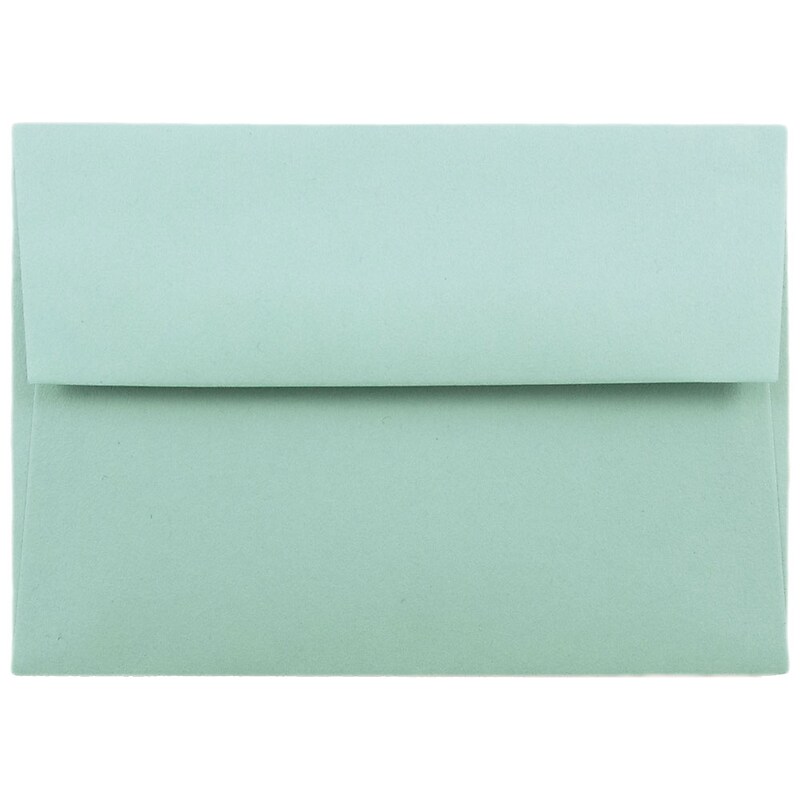 JAM Paper A2 Invitation Envelope 4 3/8" x 5 3/4", Aqua Blue, 100/Pack (1523981d) image 1