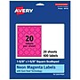 Avery Square Scalloped Laser/Inkjet Multipurpose Labels, 1-5/8" x 1-5/8", Neon Magenta (400/Pack)~#|#~EA87590B-0C69-42B5-A90C1AACFFFBB7C1_sc7