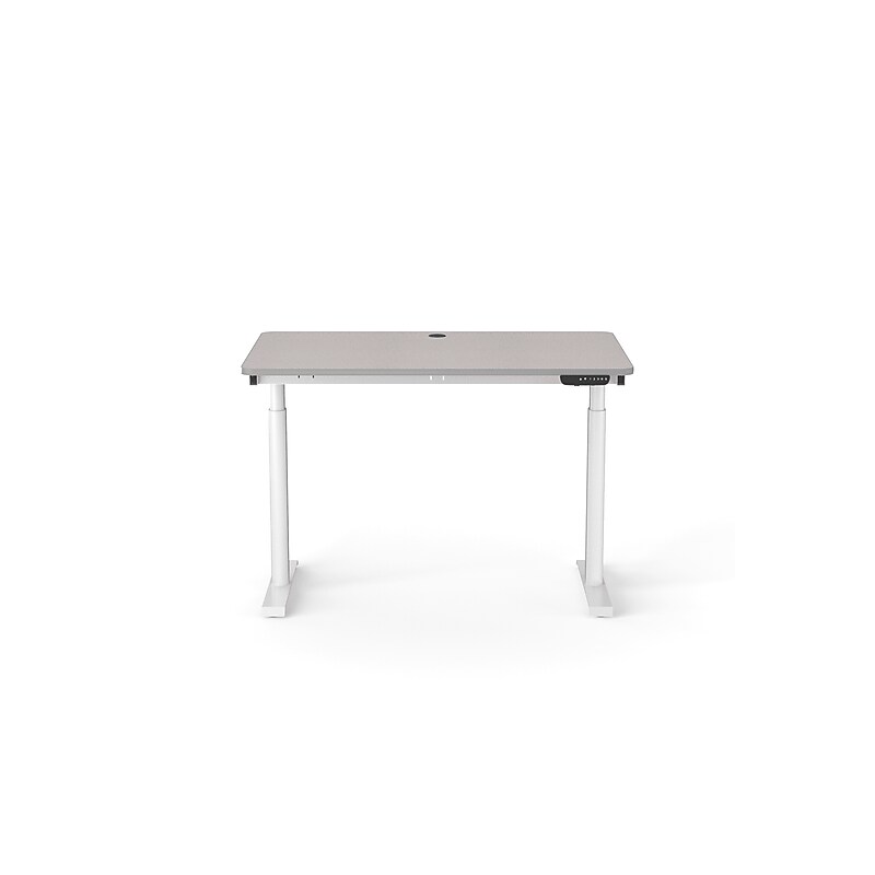 VersaDesk PowerLift 48"W Electric Rectangular Adjustable Standing Desk, Grey/White (PLSDR4830-WG-APP ) image 1
