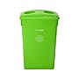 Alpine Industries Polypropylene Recycling Bin with Lid and Dolly, 23 Gallon, Lime Green (ALP477-LGRN3-PKD)~#|#~EA88C1DE-046F-4DAE-BE2148ABC428148C_sc7