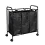 Household Essentials 3-Section Rolling Laundry Sorter, Polyester, Black (HE1111)~#|#~EA8E146E-83B5-4010-B72DA01A78047570_sc7
