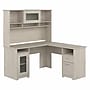 Bush Furniture Cabot 60"W L Shaped Computer Desk with Hutch and Storage, Linen White Oak (CAB001LW)~#|#~EA8F1FB8-6706-42C8-B32B5D1BFD328DBA_sc7
