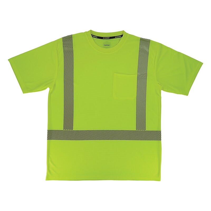 GloWear 8292 High Visibility Short Sleeve T-Shirt, ANSI Type R Class 2, Lime, X-Large (22235) image 1