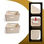 Azar Displays Medium Wheat Lined Textured Plastic Storage Tote Bin with Handles, 2/Pack~#|#~EA969AD4-1A26-48F4-BCC5B864F04B7C56_sc7