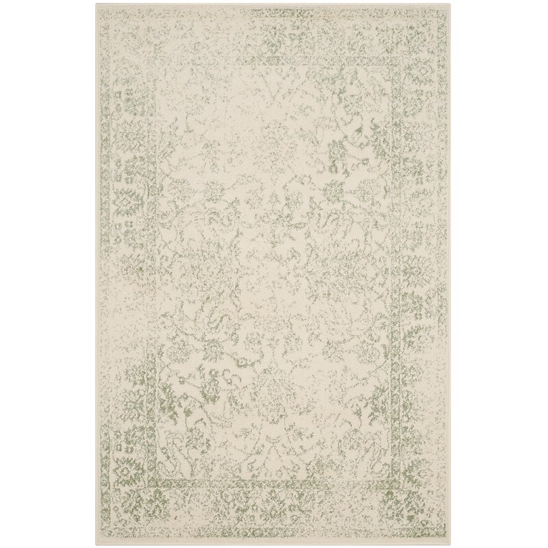 Safavieh Adirondack Collection 4' x 6' Rectangle Area Rug, Machine Made, Ivory/Sage (ADR109V-4) image 1
