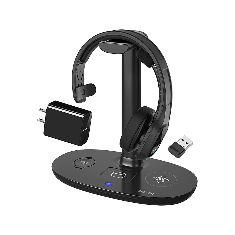 Delton 20X Wireless Noise Canceling Bluetooth Mono Headset with HS1 Stand (DHSWC120XD) image 1