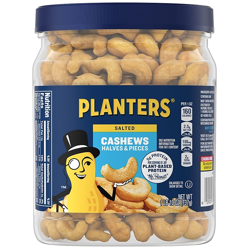 Planters Salted Cashew Halves & Pieces, 26 oz. (01858) image 1