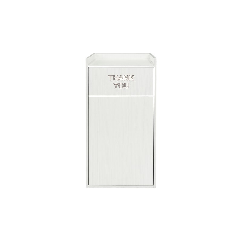 Alpine Industries Wood Trash Can, 40 Gallon, White (476-WHI) image 1